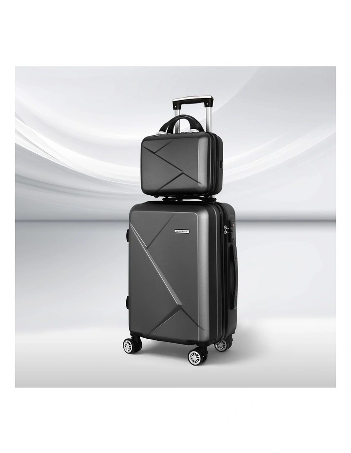 Storage Carry on TSA Lock 12 20 Luggage Set 2 Piece in Black image 2