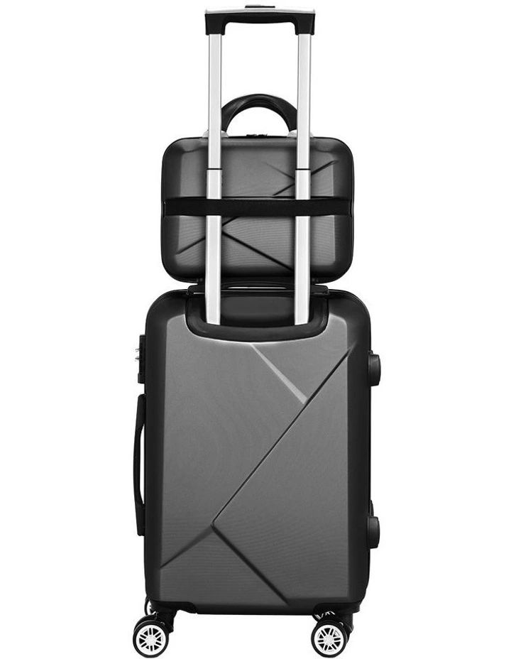 Storage Carry on TSA Lock 12 20 Luggage Set 2 Piece in Black image 3