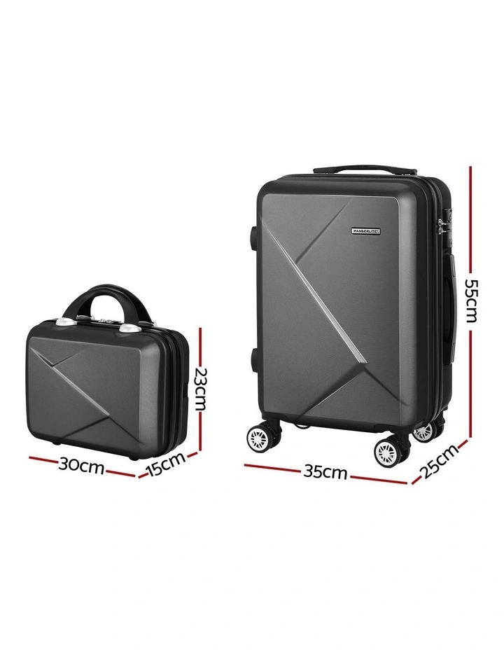 Storage Carry on TSA Lock 12 20 Luggage Set 2 Piece in Black image 4
