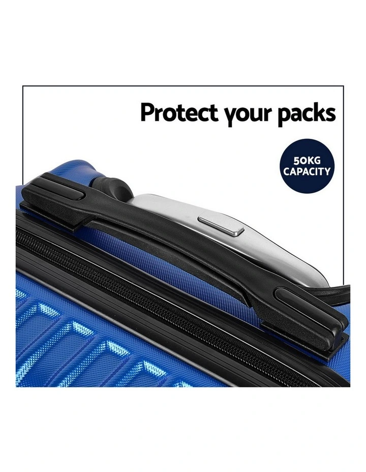 Carry On TSA Hard Case Lightweight Travel Set Suitcase 2 Piece in Blue image 6