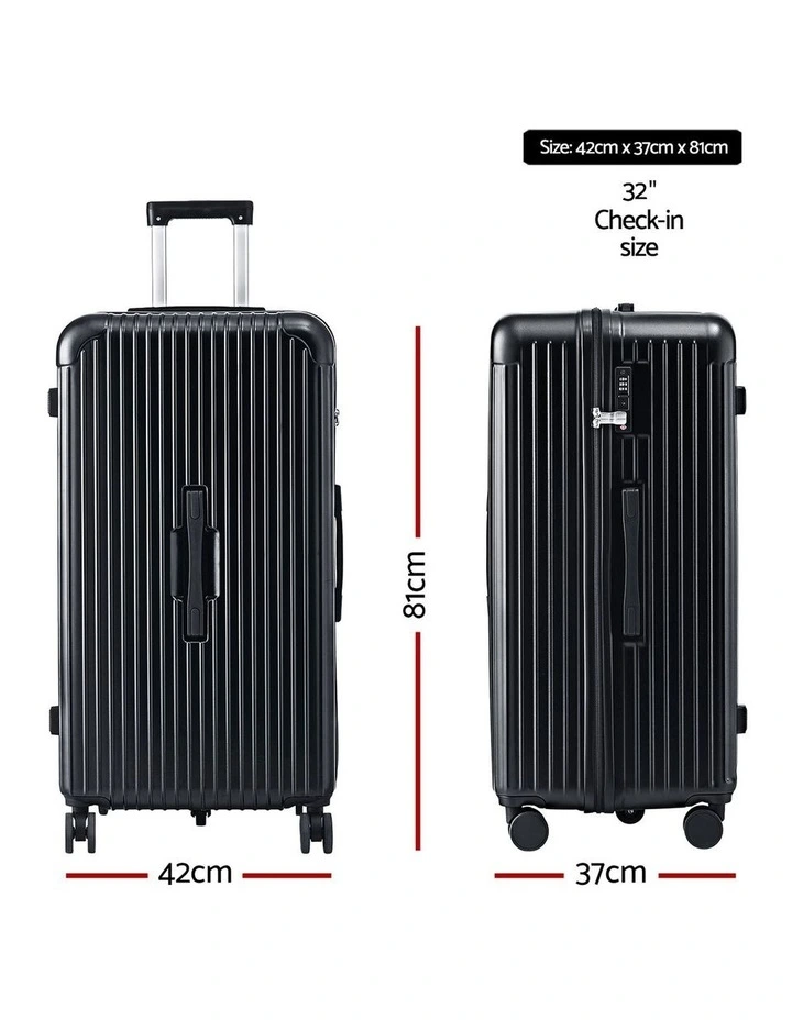 5 Wheels Type-C Port TSA 32 Trunk Luggage Suitcase in Black image 4