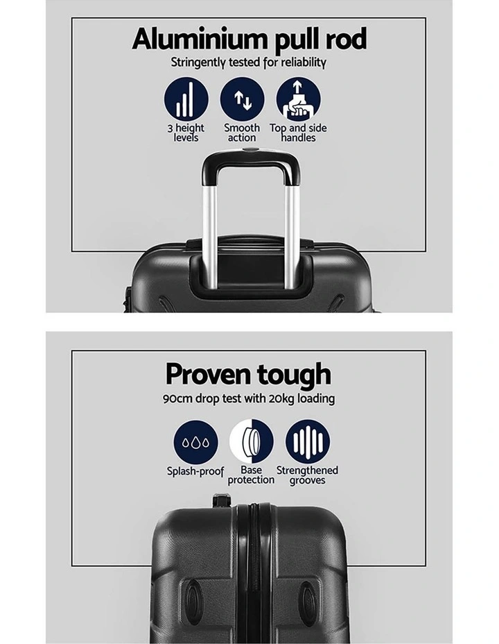 Hard Case Lightweight Strap 20 Luggage Trolley Travel Suitcase Set 55cm image 5