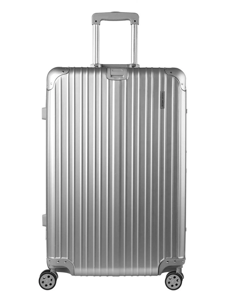 TSA Carry On Lightweight Aluminum 28 Luggage Trolley Travel Suitcase Set in Silver image 3