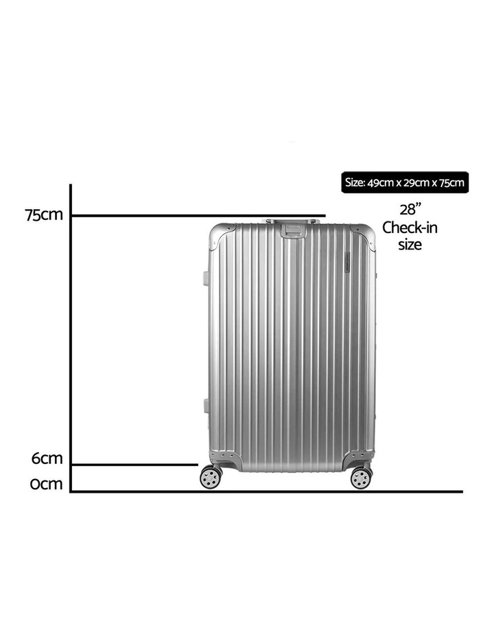 TSA Carry On Lightweight Aluminum 28 Luggage Trolley Travel Suitcase Set in Silver image 4