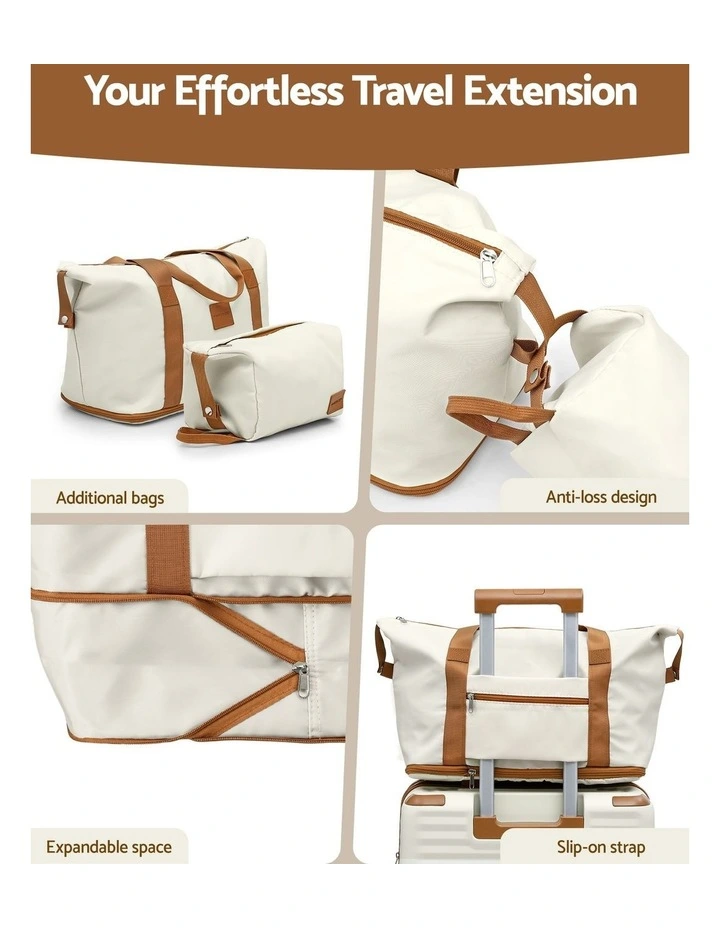 TSA Lightweight Hard Case Travel Suitcase Luggage Trolley Set of 5 in Beige image 5