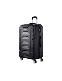 TSA Hard Case Lightweight Strap 28 Luggage Trolley Travel Suitcase Set 75cm in Black