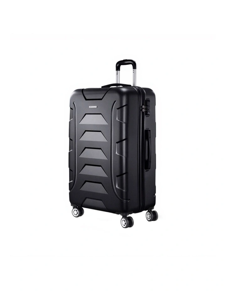 TSA Hard Case Lightweight Strap 28 Luggage Trolley Travel Suitcase Set 75cm in Black image 1