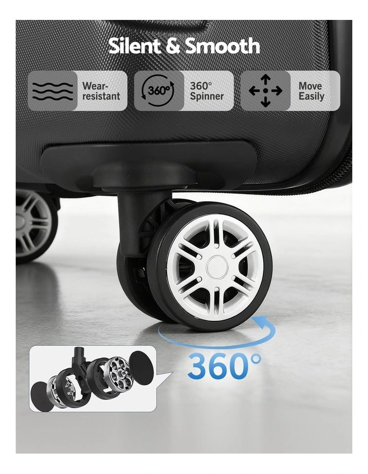 TSA Hard Case Lightweight Strap 28 Luggage Trolley Travel Suitcase Set 75cm in Black image 6