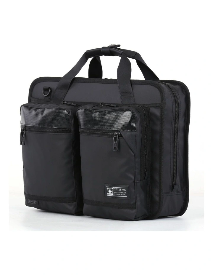 Swisswin Waterproof Laptop Briefcase Messenger Travel Work Bag Black image 2