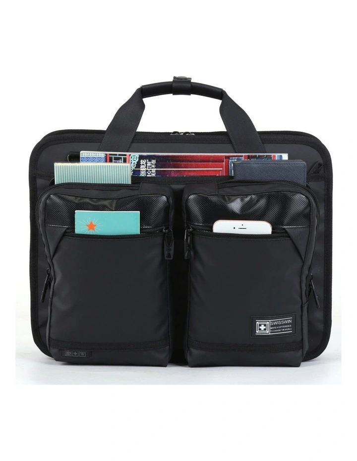 Swisswin Waterproof Laptop Briefcase Messenger Travel Work Bag Black image 5