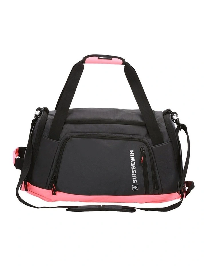 Swiss Waterproof Duffel Weekender Gym Travel Bag Grey/Orange image 1