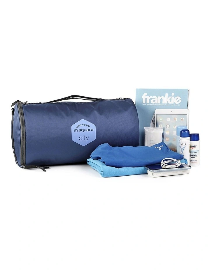 M Square Duffel Weekender Gym Travel Bag Blue image 4