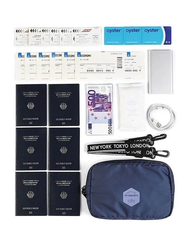 M Square Travel Pouch Organizer Accessory Blue image 5