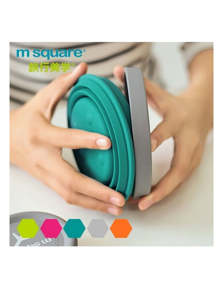 M Square Collapsible Travel Bowl L Pink image 3