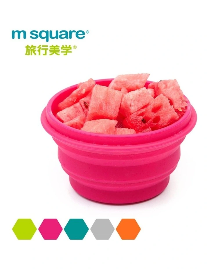 M Square Collapsible Travel Bowl L Pink image 5