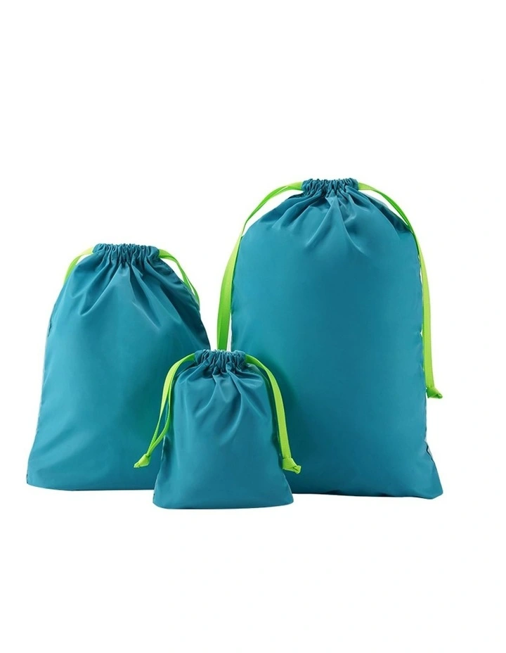 M Square Drawstring Storage Bag Set Blue image 2