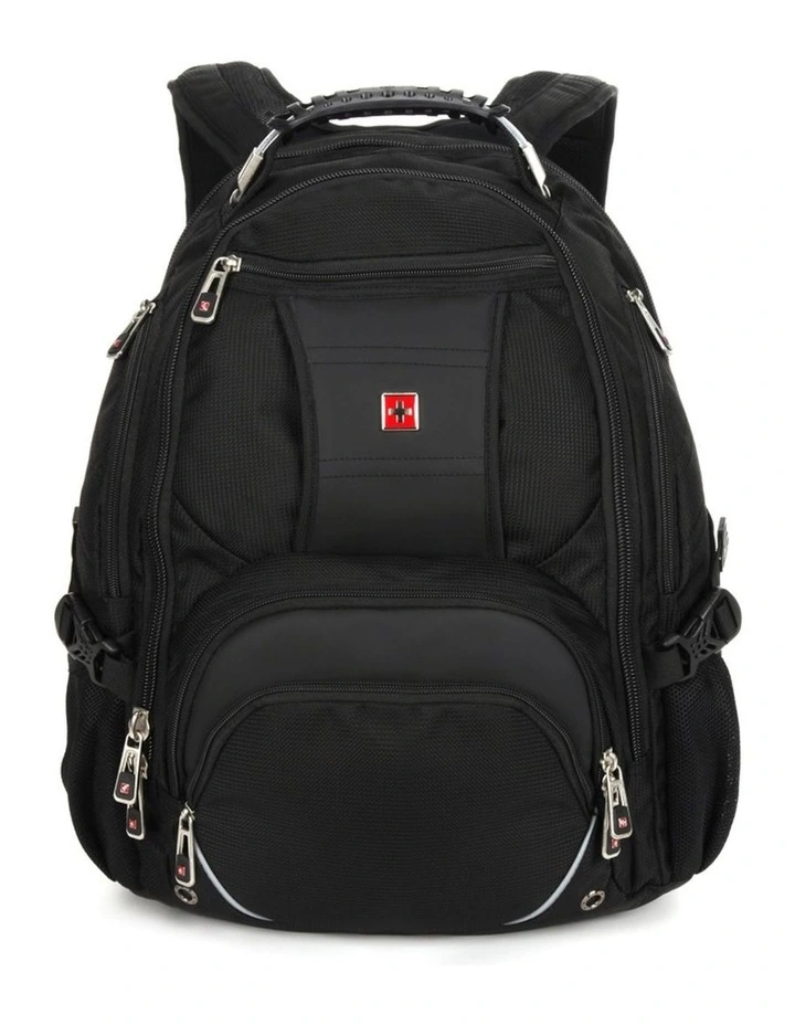 Swisswin Waterproof 17 Laptop Backpack Travel Business Work Bag Black image 1