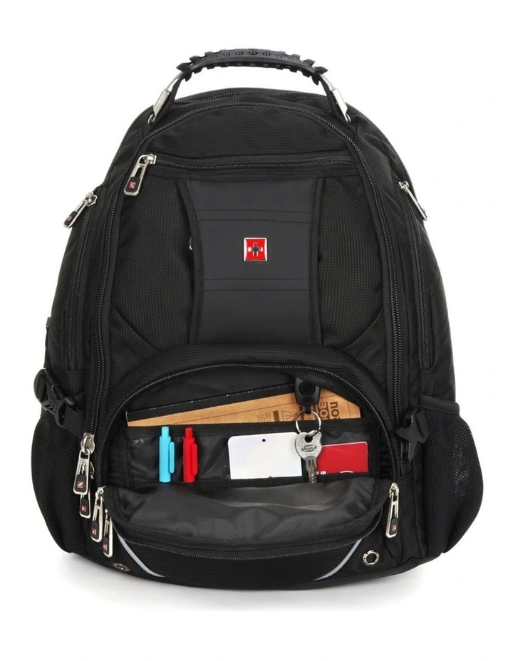 Swisswin Waterproof 17 Laptop Backpack Travel Business Work Bag Black image 4