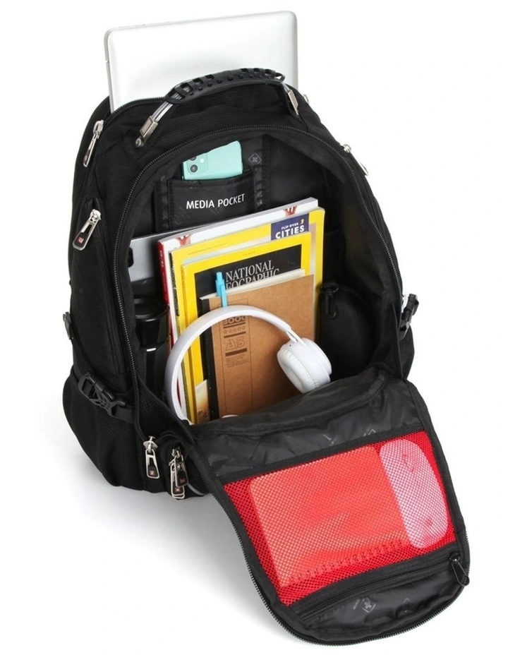 Swisswin Waterproof 17 Laptop Backpack Travel Business Work Bag Black image 5