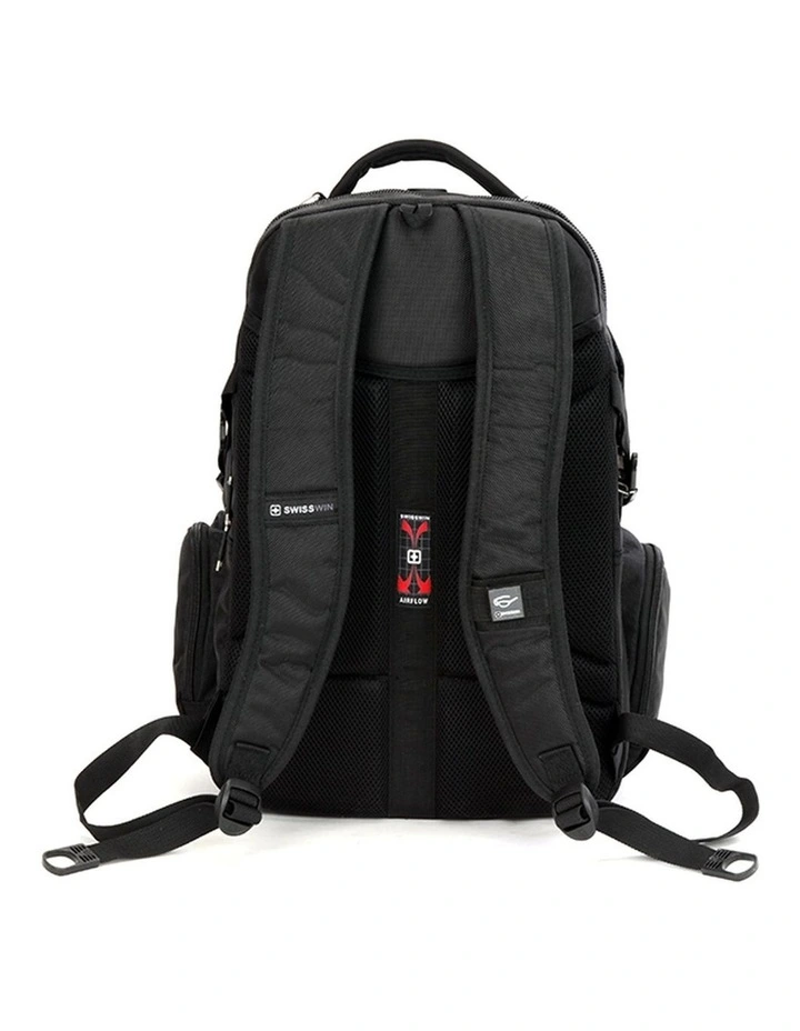 Swisswin Waterproof 17 Laptop Backpack Travel Business Work Bag Black image 2