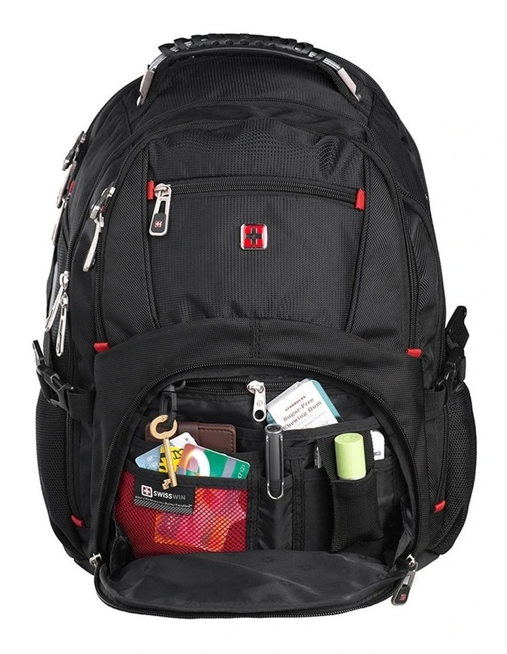 Swisswin Waterproof 15.6 Laptop Backpack Travel Business Work Bag Black image 4