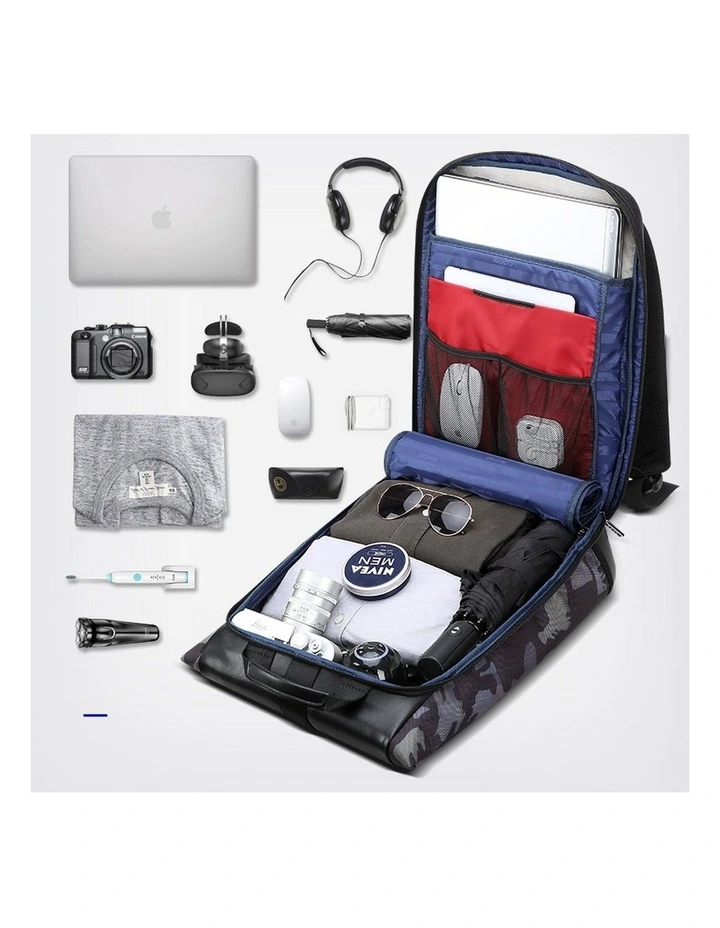 Bopai Anti-Theft Waterproof 15.6 Laptop Backpack Travel Business Work Bag Black image 2