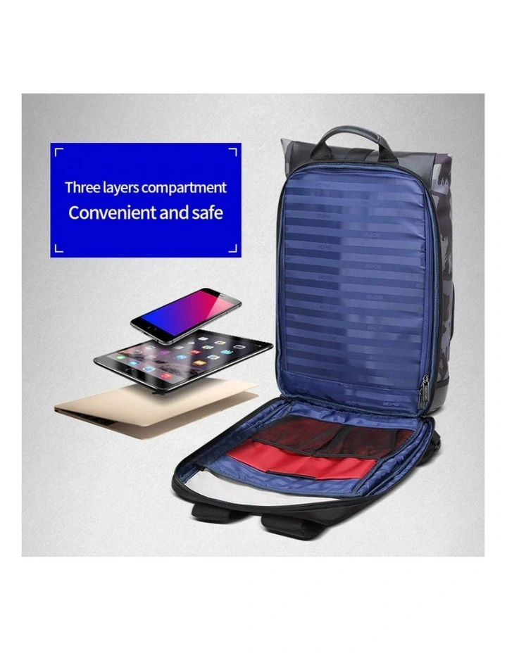 Bopai Anti-Theft Waterproof 15.6 Laptop Backpack Travel Business Work Bag Black image 4