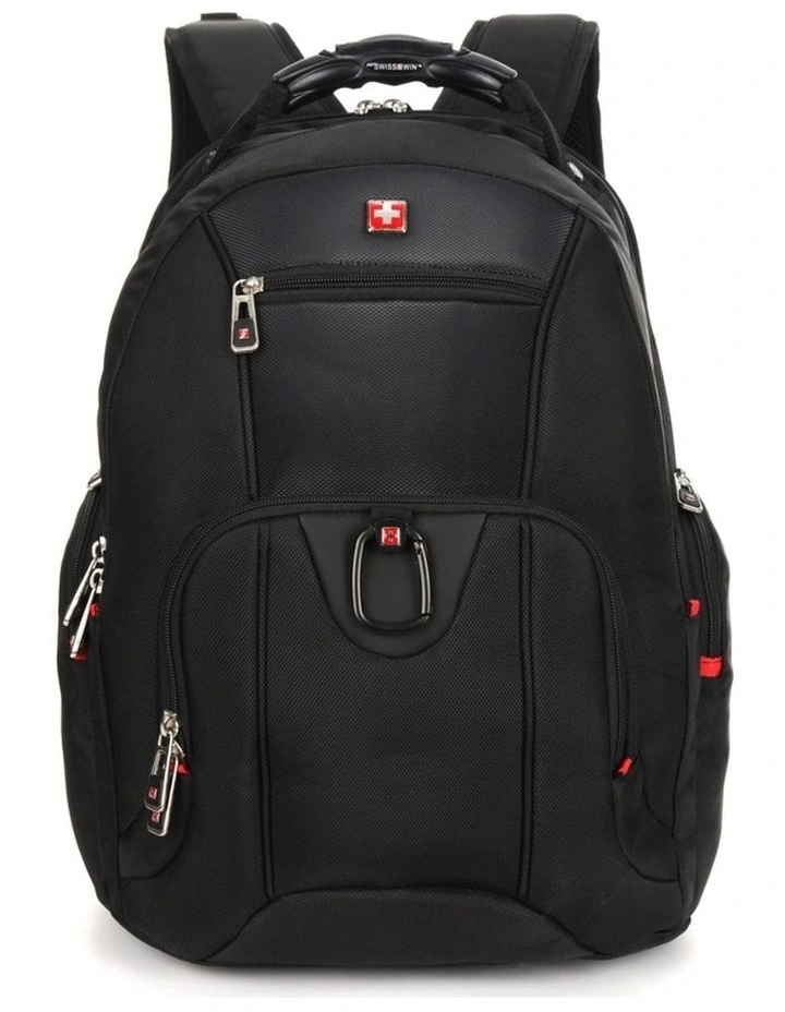 Swisswin Waterproof 17 Laptop Backpack Travel Business Work Bag Black image 1