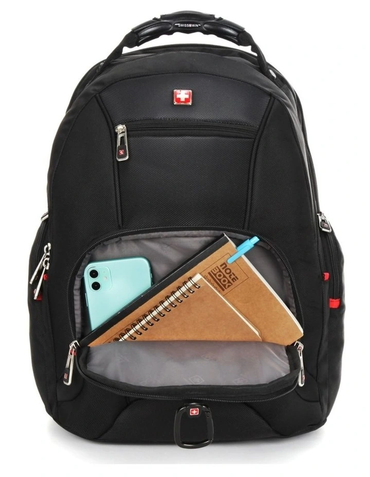 Swisswin Waterproof 17 Laptop Backpack Travel Business Work Bag Black image 3