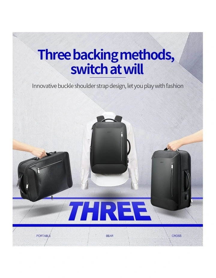Bopai Anti-Theft Waterproof Laptop Backpack Travel Business Work Bag Black image 2
