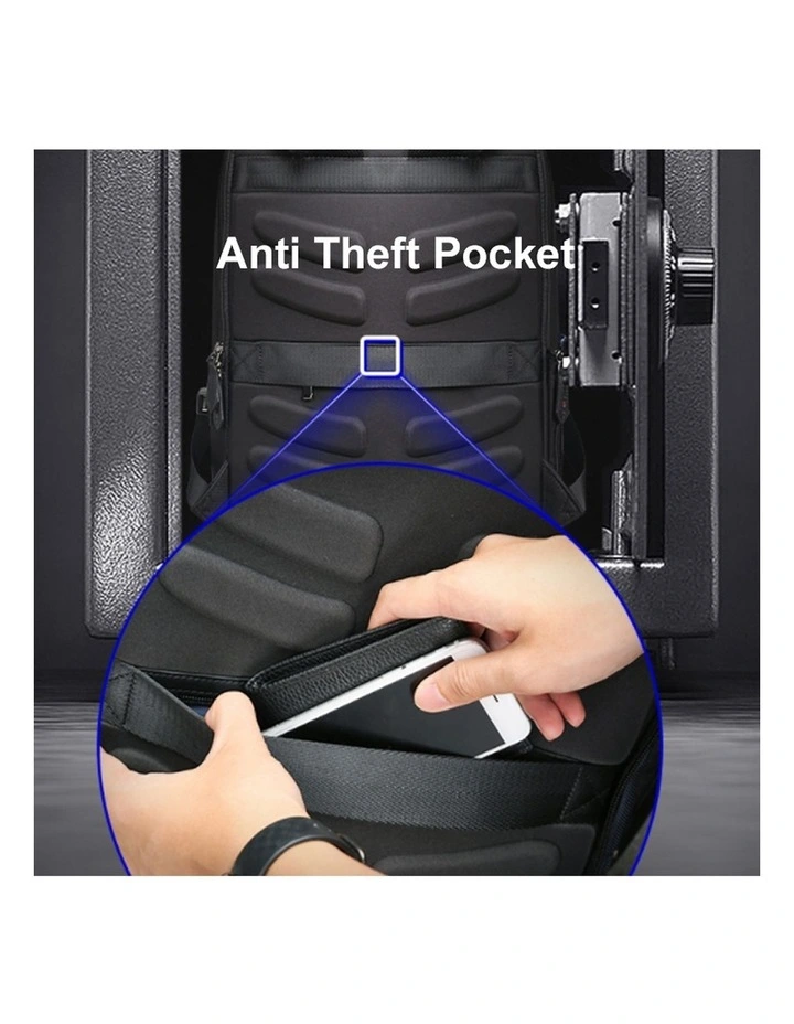 Bopai Anti-Theft Waterproof Laptop Backpack Travel Business Work Bag Black image 2