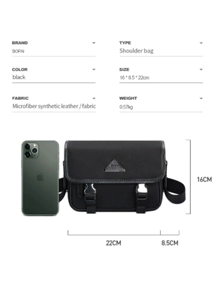 Bopai Waterproof Messenger Travel Work Bag Black image 5
