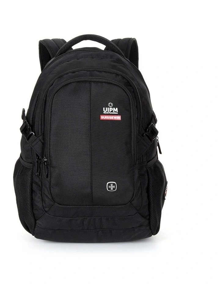Swiss Laptop Backpack Travel Business Work Bag Black image 1