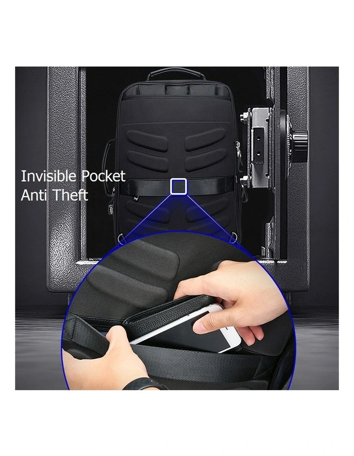 Bopai Anti-Theft Waterproof Laptop Backpack Travel Business Work Bag Black image 4