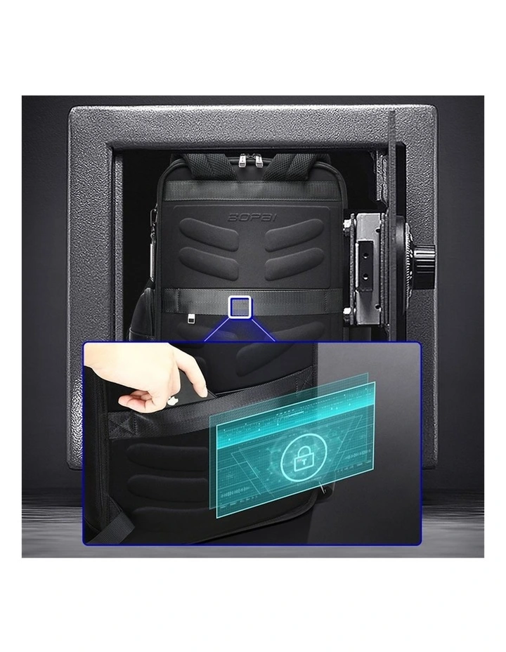 Bopai Anti-Theft Waterproof 15.6 Laptop Backpack Travel Business Work Bag Black image 4