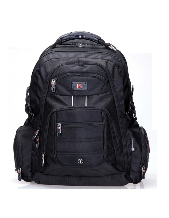 Swisswin Waterproof 17 Laptop Backpack Travel Business Work Bag Black image 1