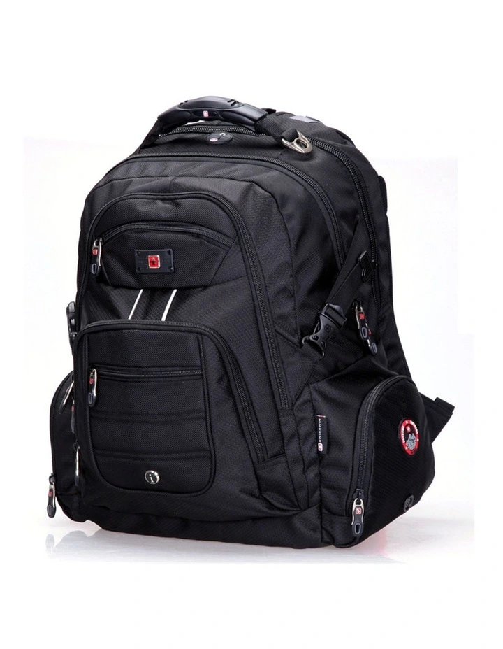 Swisswin Waterproof 17 Laptop Backpack Travel Business Work Bag Black image 2