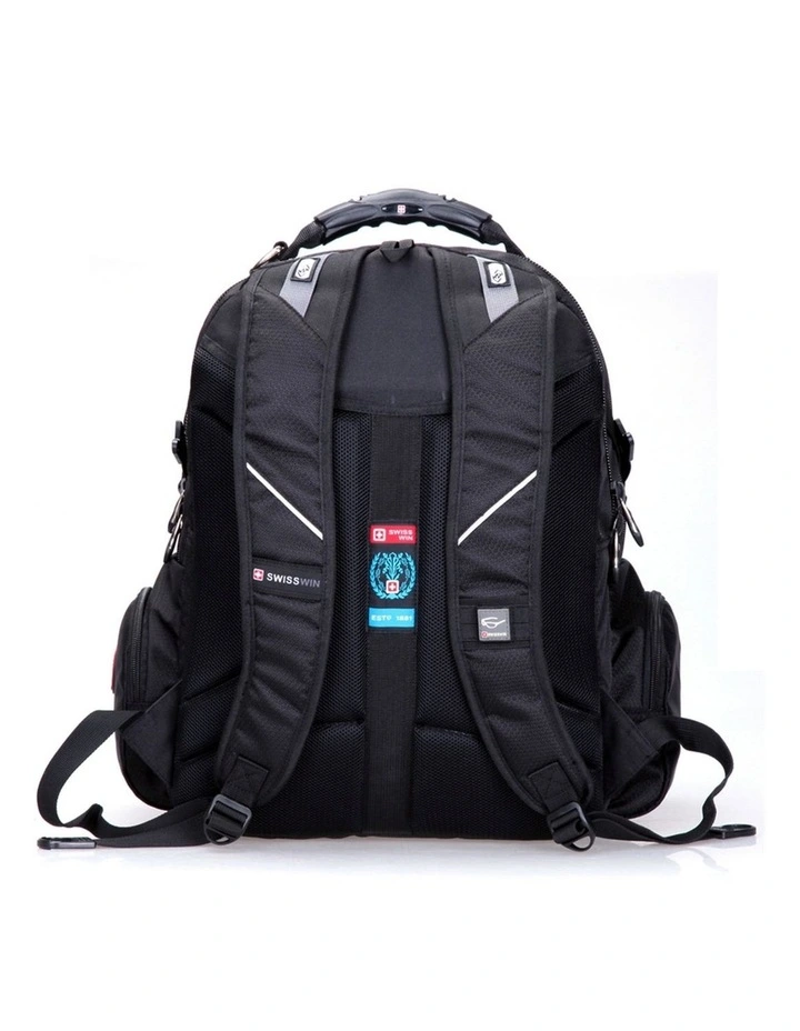 Swisswin Waterproof 17 Laptop Backpack Travel Business Work Bag Black image 3