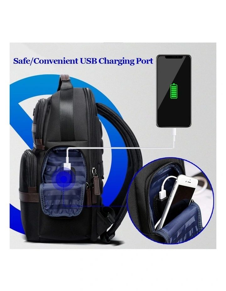 Bopai Anti-Theft Waterproof Laptop Backpack Travel Business Work Bag Black image 2