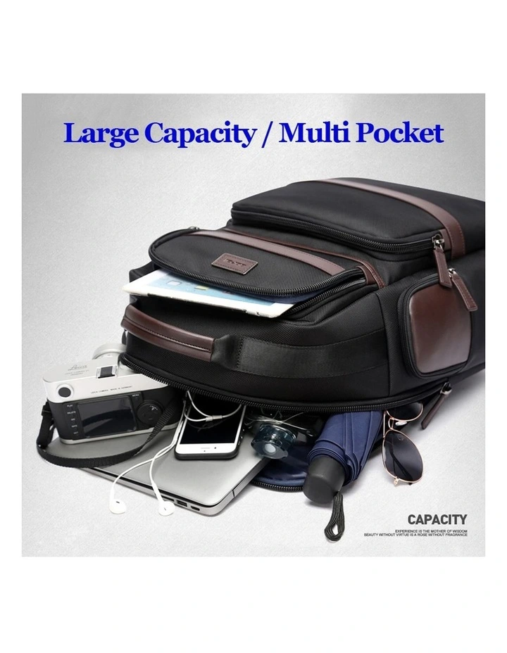 Bopai Anti-Theft Waterproof Laptop Backpack Travel Business Work Bag Black image 4