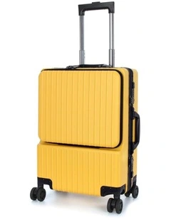 Swiss Aluminium Suitcase TSA Lock 8-Wheel Travel Luggage Yellow