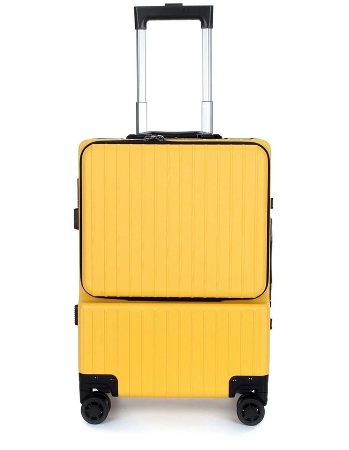 Swiss Aluminium Suitcase TSA Lock 8-Wheel Travel Luggage Yellow image 2