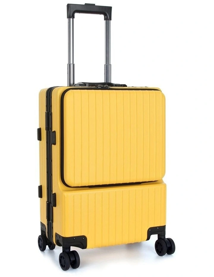 Swiss Aluminium Suitcase TSA Lock 8-Wheel Travel Luggage Yellow image 3
