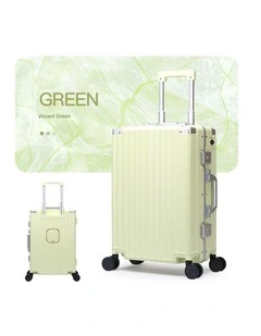 Bopai Aluminium Suitcase TSA Lock 8-Wheel Travel Luggage Green