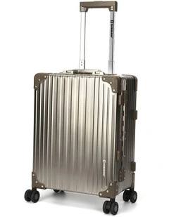 Swiss Aluminium Suitcase TSA Lock 8-Wheel Travel Luggage Goldren