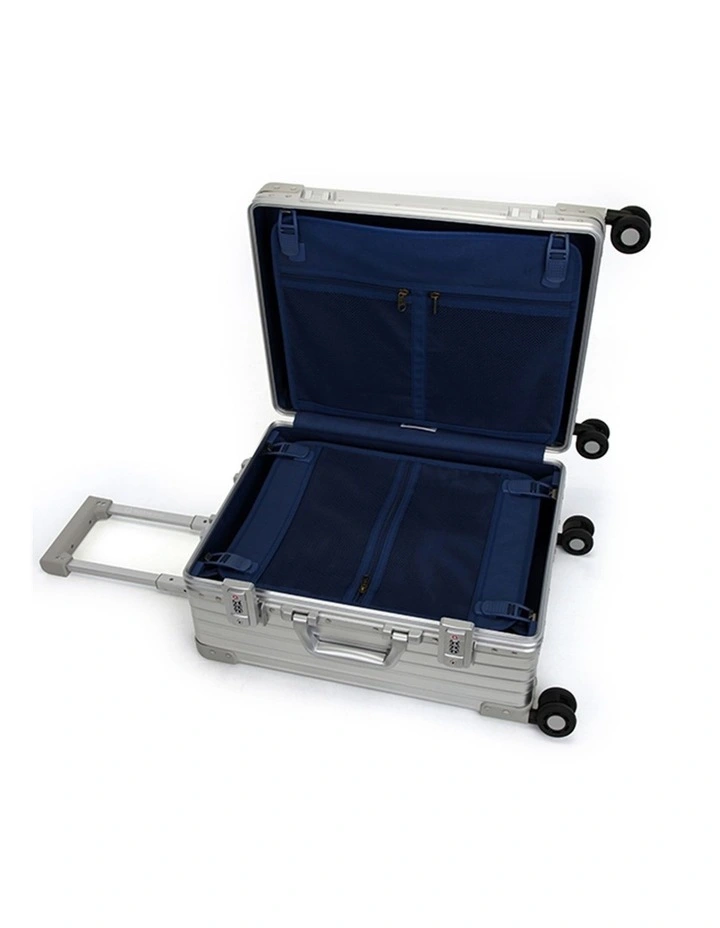 Swiss Aluminium Suitcase TSA Lock 8-Wheel Travel Luggage Goldren image 6