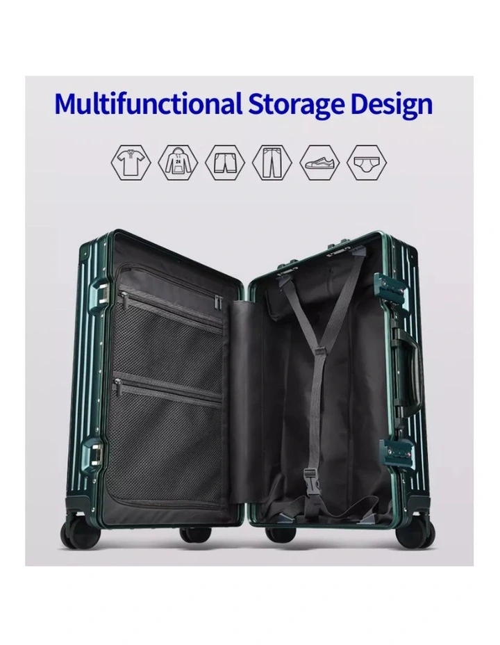 Bopai Aluminium Suitcase Travel Luggage Green image 3