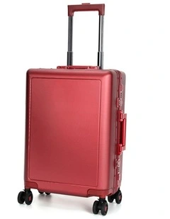Swiss Aluminium Suitcase TSA Lock 8-Wheel Travel Luggage Red