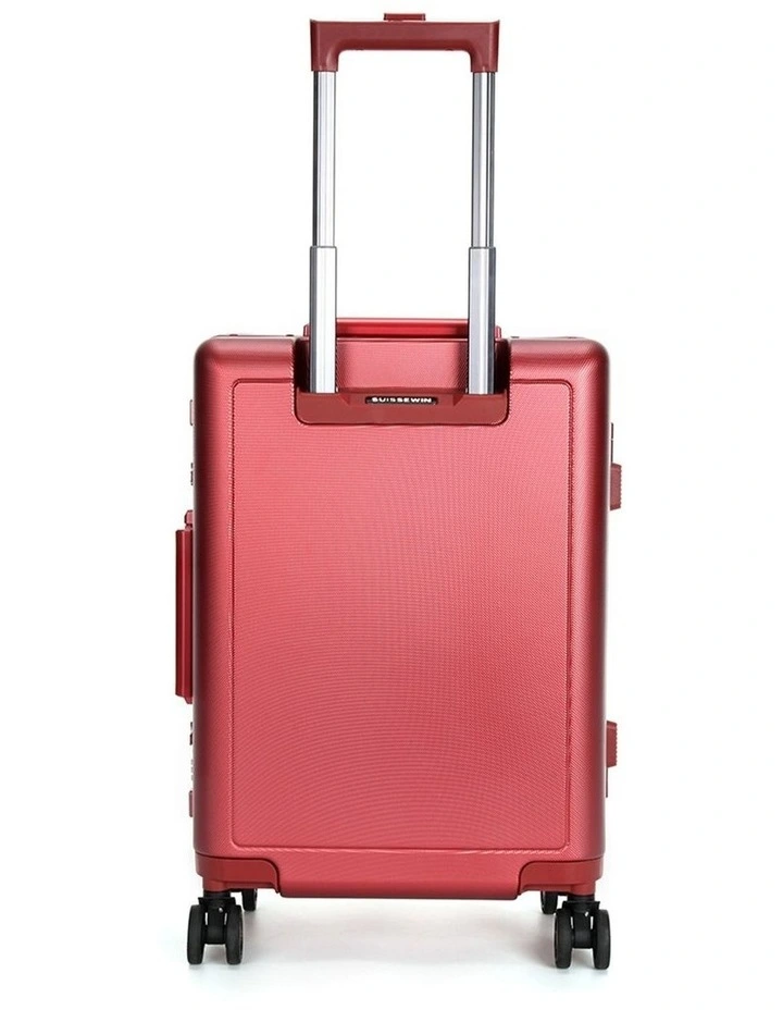 Swiss Aluminium Suitcase TSA Lock 8-Wheel Travel Luggage Red image 3