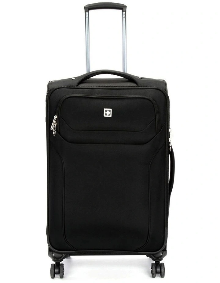 Swiss Suitcase TSA Lock 8-Wheel Travel Luggage Black image 1
